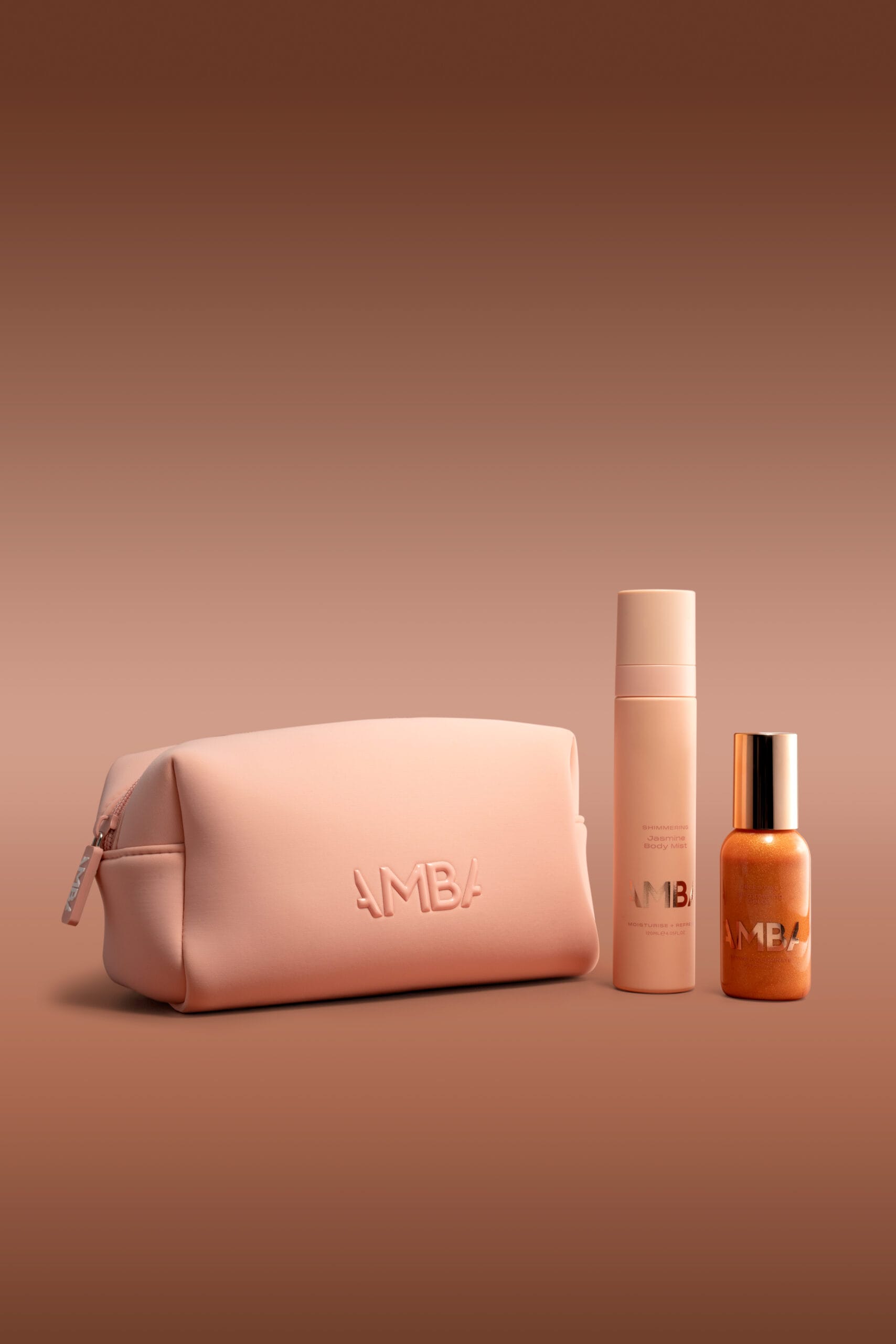 A sprayer, a pouch, a gel-oil.