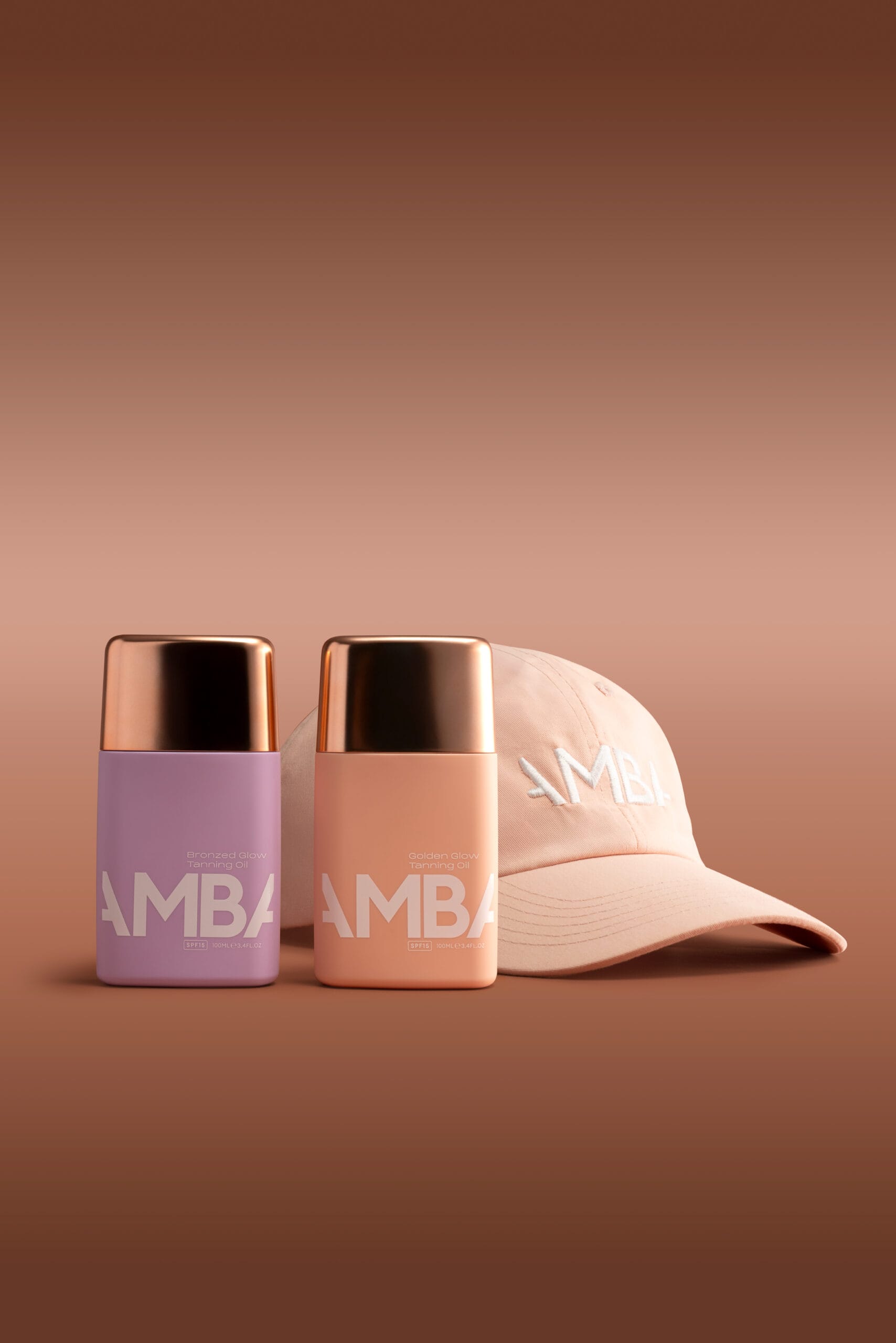 Two bottles tanning oils.